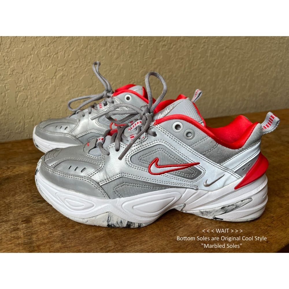 Nike M2K Tekno Metallic Silver Shoes 2018 Marbled Soles Women's Size 6